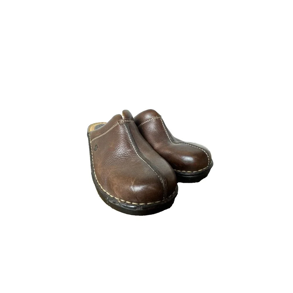 Born Women’s 10 EU 42 Brown Leather Mule Clogs Slip On Comfort Shoes Medium